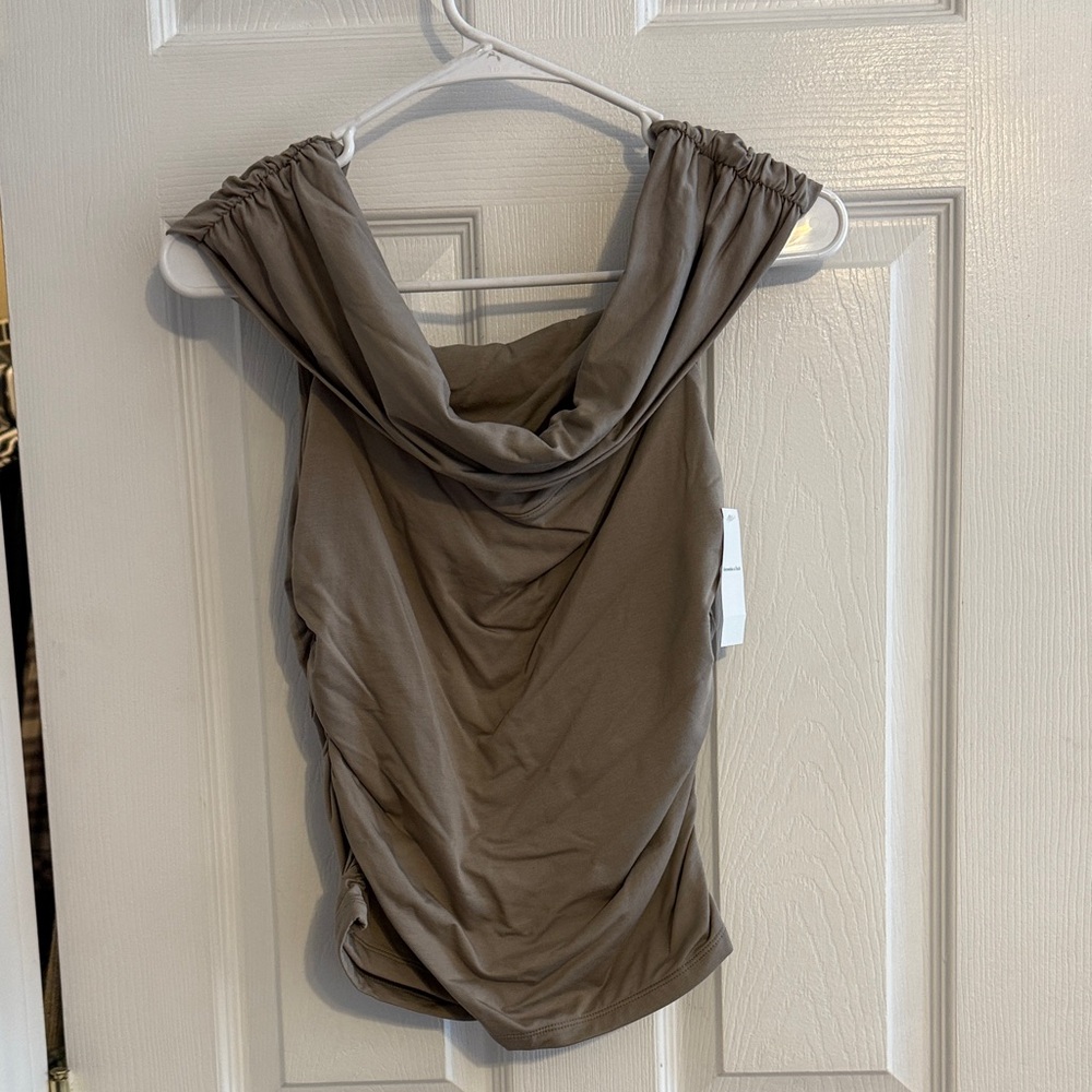 Abercrombie & Fitch Women's Taupe Drape Blouse